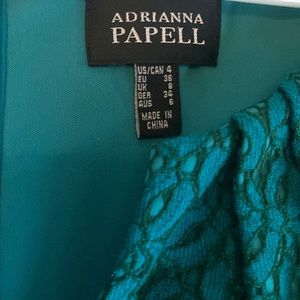 Dress size 4 Adrianna Papell deep emerald lace overlay